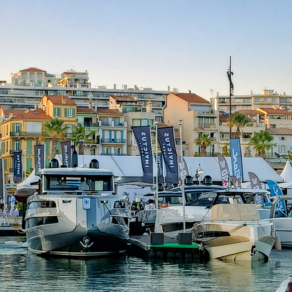 Ponent Yachts at a boat show marina
